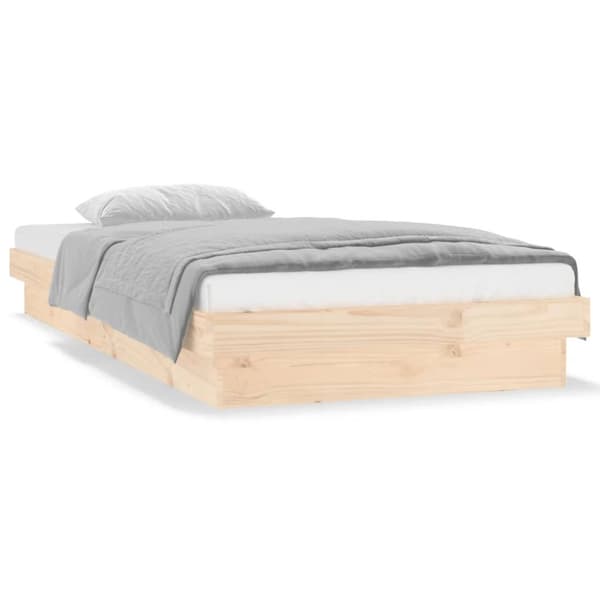 sengeramme med LED 75x190 cm Small Single massivt træ