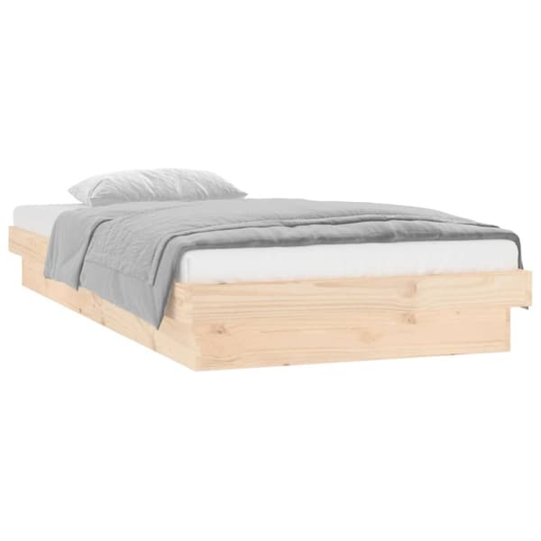 sengeramme med LED 75x190 cm Small Single massivt træ