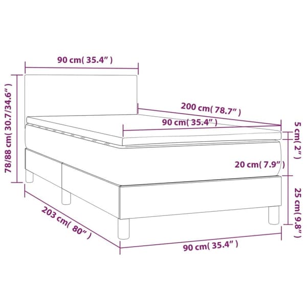 kontinentalseng med madras 90x200 cm kunstlæder sort