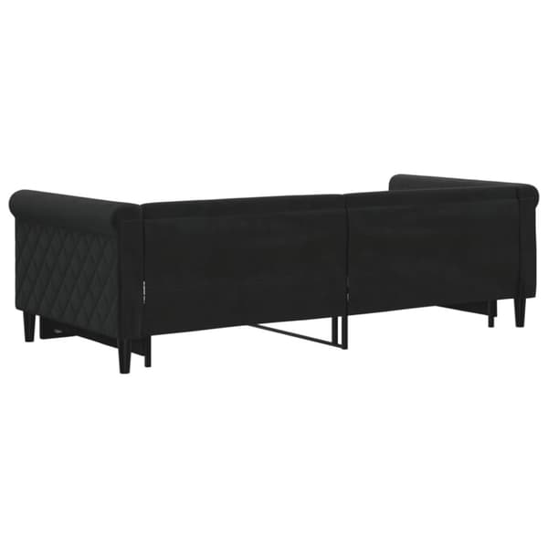 daybed med udtræk 90x200 cm velour sort
