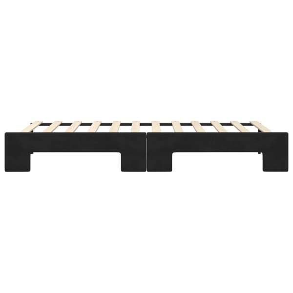 daybed med udtræk 90x200 cm velour sort