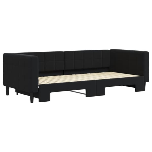 Dagbädd utdragbar svart 90x200 cm sammet
