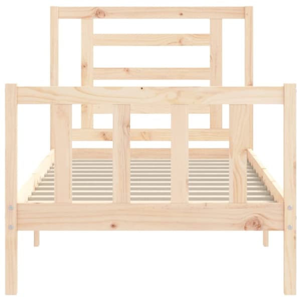 sengeramme med sengegavl 90x200 cm massivt træ
