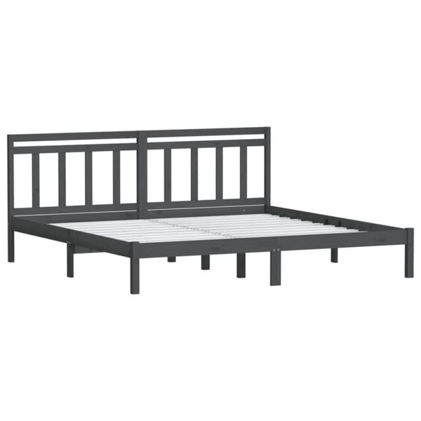 sengeramme 200x200 cm massivt fyrretræ grå