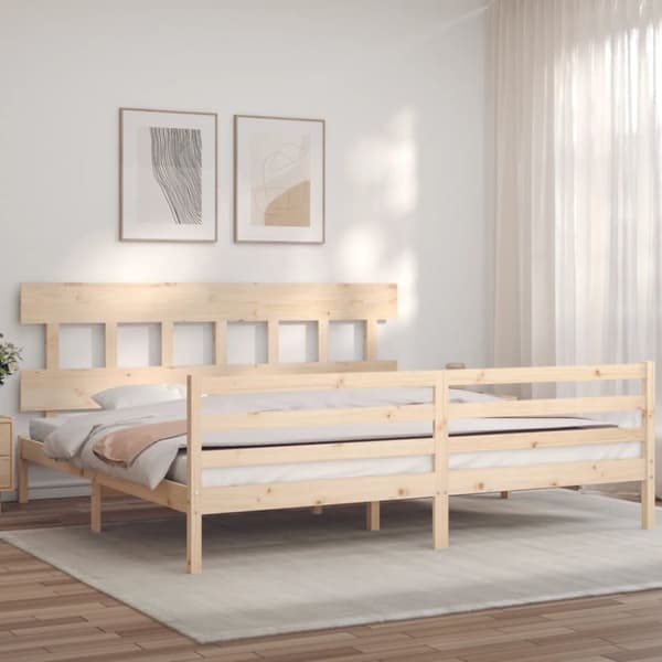 Sängynrunko päädyllä Super King Size täysi puu