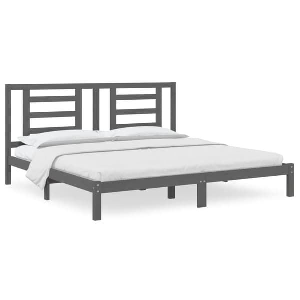 sengeramme 200x200 cm massivt fyrretræ grå