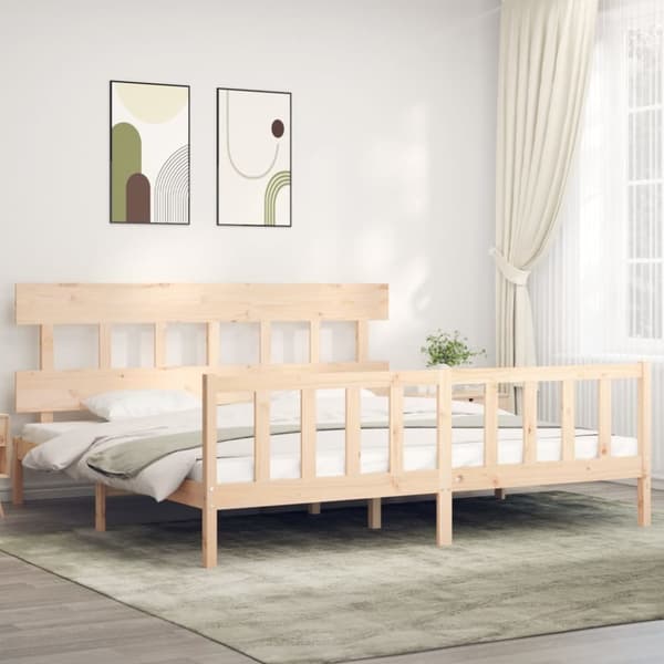 Sängynrunko päädyllä Super King Size täysi puu