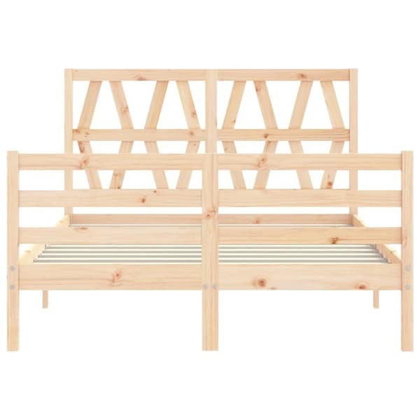 sengeramme med sengegavl 140x200 cm massivt træ hvid