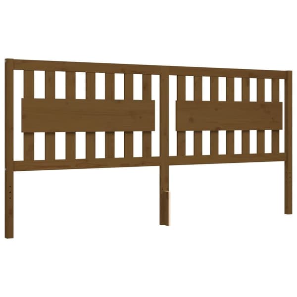 Sängram med huvudgavel honungsbrun 200x200 cm massivt trä