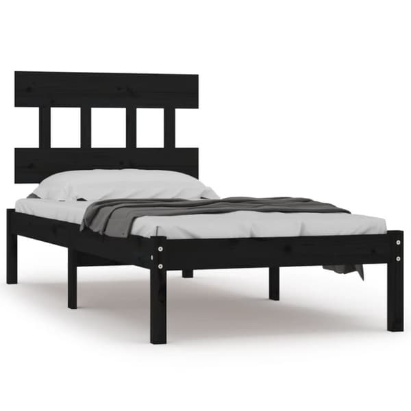 sengeramme 100x200 cm massivt træ sort