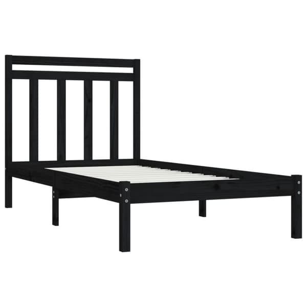 sengeramme 100x200 cm massivt træ sort