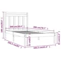 Miniatyrbillede 6 af 6: sengeramme 100x200 cm massivt træ sort