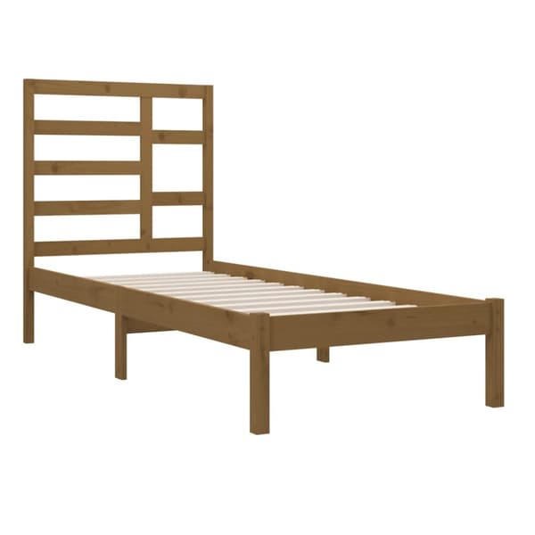 sengeramme 100x200 cm massivt træ gyldenbrun