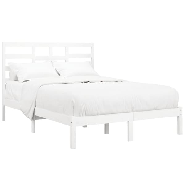 sengeramme 140x190 cm massivt træ hvid