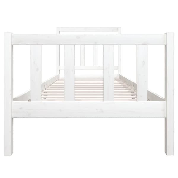Sängram massiv furu 90x190 cm vit
