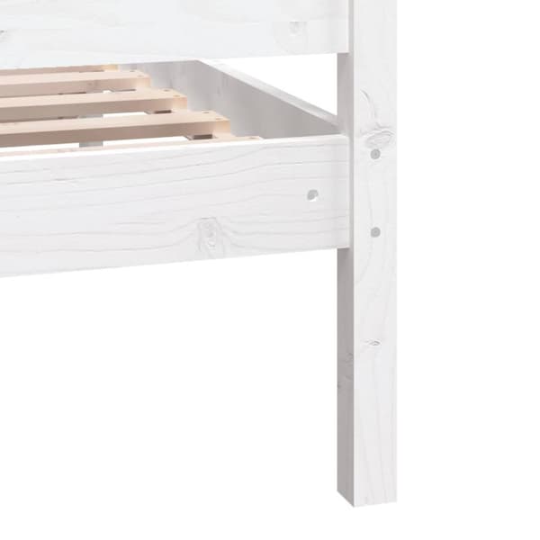 Sängram massiv furu 90x190 cm vit