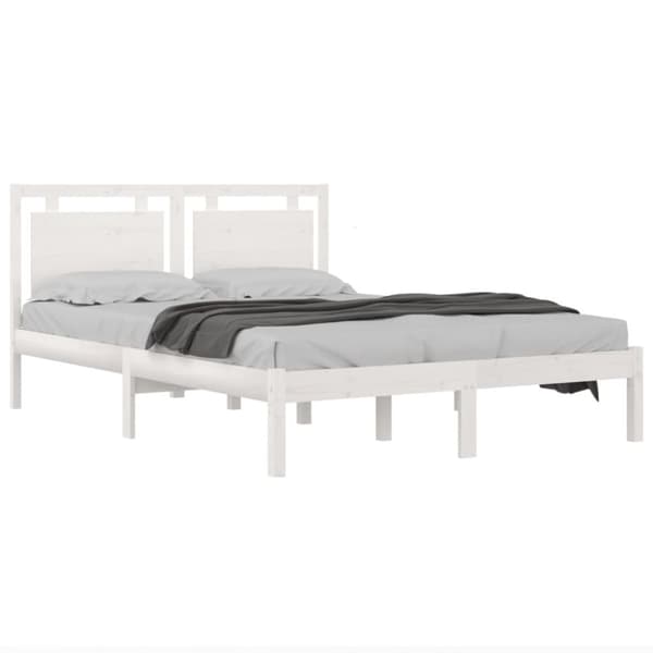 sengeramme 140x190 cm massivt træ hvid