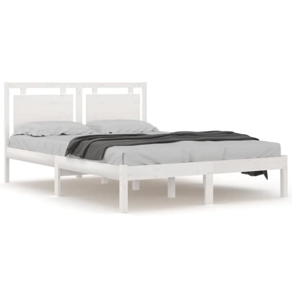 sengeramme 140x190 cm massivt træ hvid