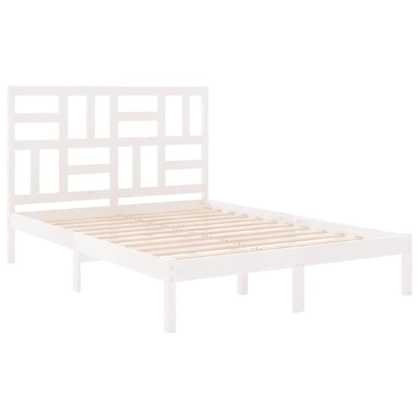 sengeramme 150x200 cm King Size massivt fyrretræ hvid