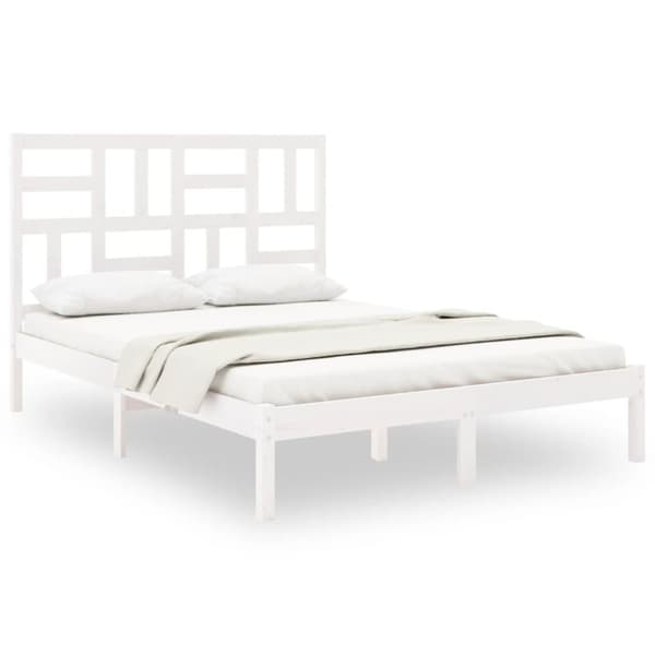 sengeramme 150x200 cm King Size massivt fyrretræ hvid