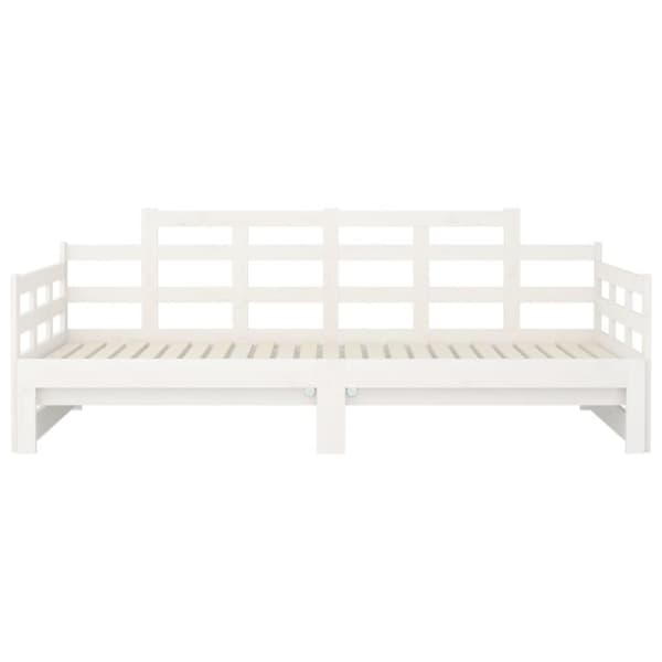 daybed med udtræk 2x(80x200) cm massivt fyrretræ hvid