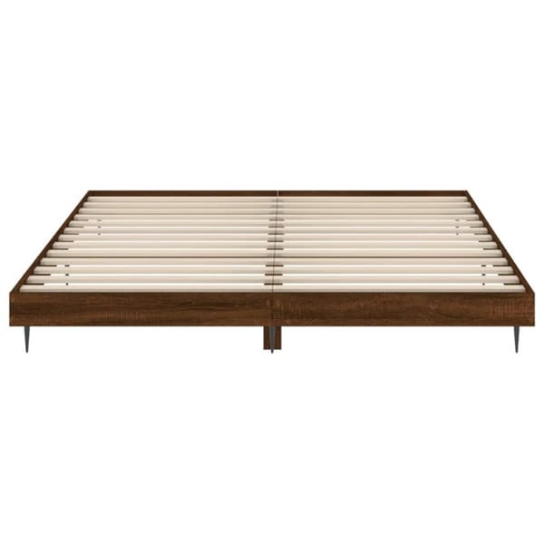 Sängynrunko ruskea tammi 200x200 cm tekninen puu