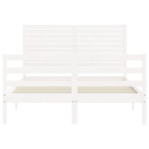 sengeramme med sengegavl 120x200 cm massivt træ hvid