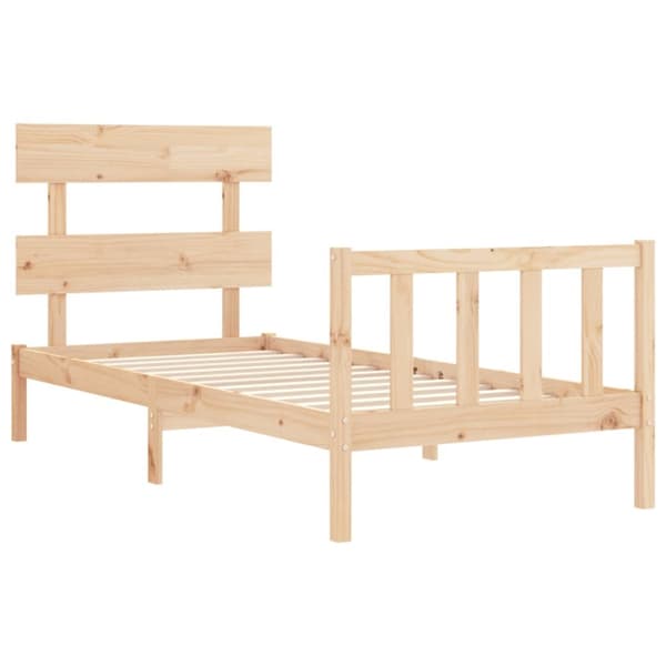 sengeramme med sengegavl 90x200 cm massivt træ