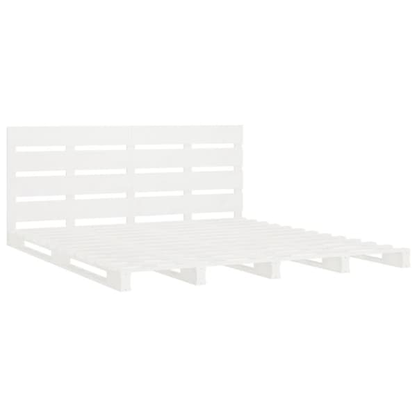 sengeramme 180x200 cm Super King massivt fyrretræ hvid