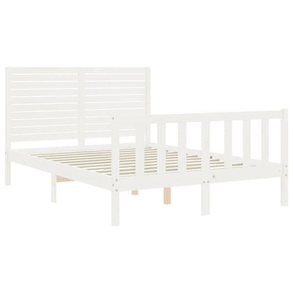 sengeramme med sengegavl 120x200 cm massivt træ hvid