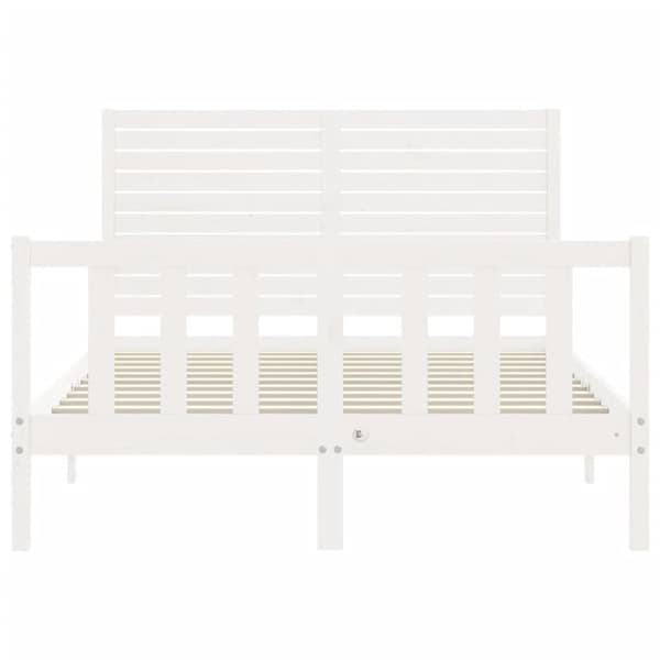 sengeramme med sengegavl 120x200 cm massivt træ hvid