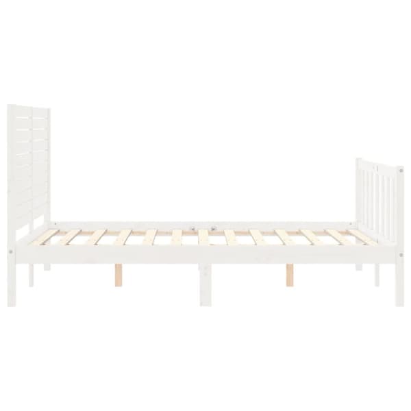 sengeramme med sengegavl 120x200 cm massivt træ hvid