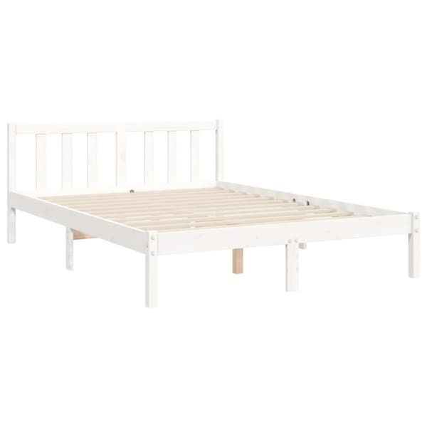 sengeramme med sengegavl 120x200 cm massivt træ hvid