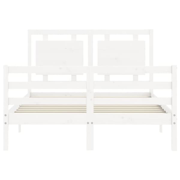 sengeramme med sengegavl 140x190 cm massivt træ hvid