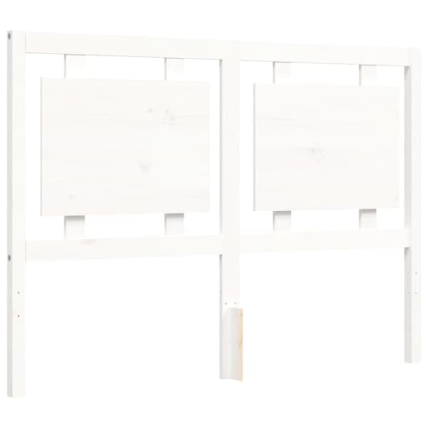 sengeramme med sengegavl 140x190 cm massivt træ hvid
