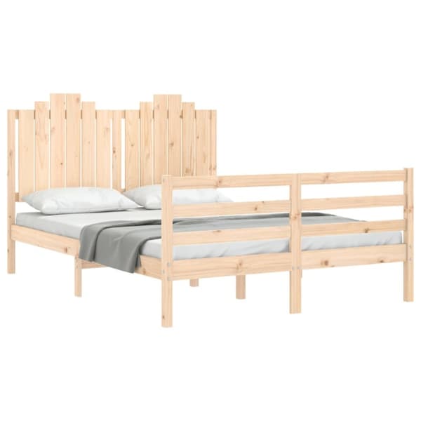 sengeramme med sengegavl 140x190 cm massivt træ