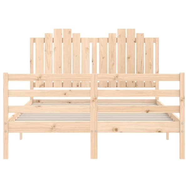 sengeramme med sengegavl 140x190 cm massivt træ