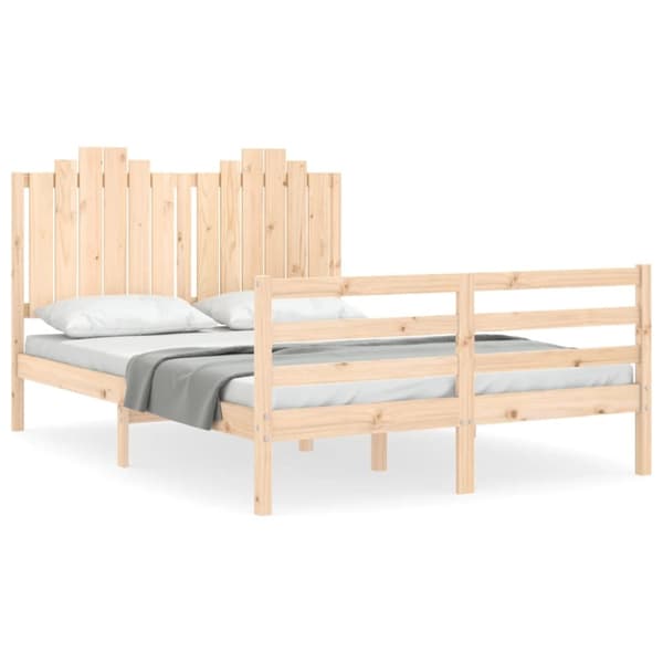 sengeramme med sengegavl 140x190 cm massivt træ