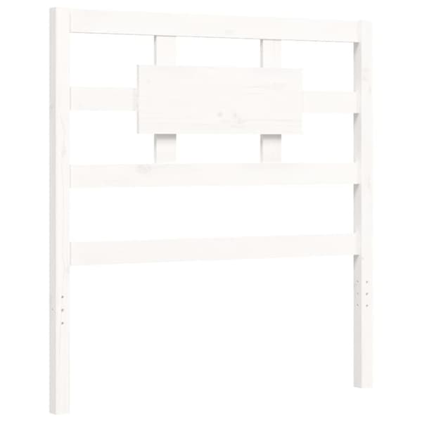 sengeramme med sengegavl 100x200 cm massivt træ hvid