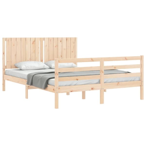 sengeramme med sengegavl 160x200 cm massivt træ