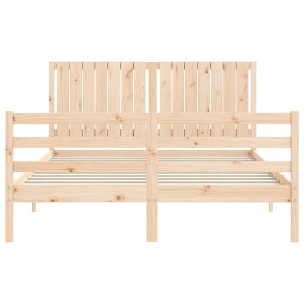 sengeramme med sengegavl 160x200 cm massivt træ
