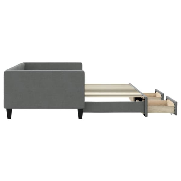 daybed med udtræk og skuffer 100x200 cm stof mørkegrå