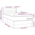 Miniatyrbillede 7 af 7: kontinentalseng med madras 90x200 cm stof sort
