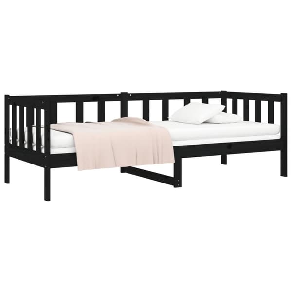 daybed 90x190 cm massivt fyrretræ sort