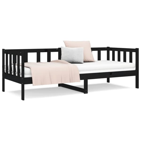 daybed 90x190 cm massivt fyrretræ sort