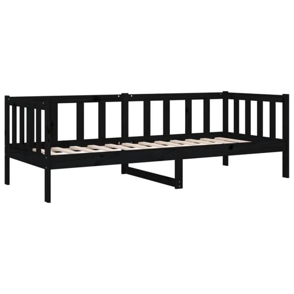 daybed 90x190 cm massivt fyrretræ sort