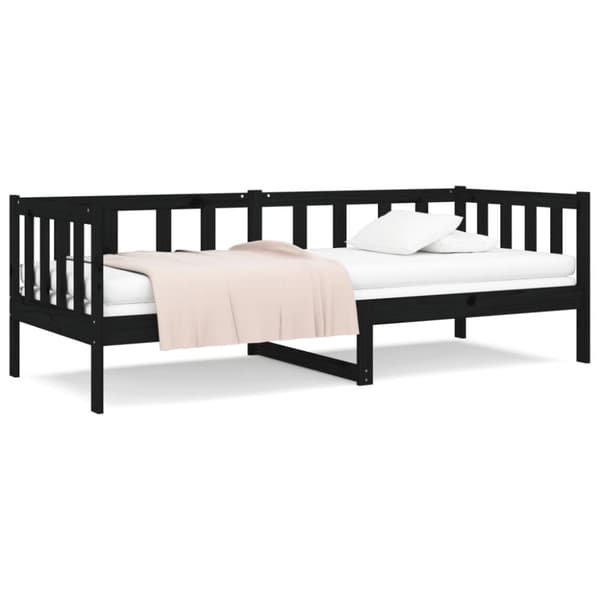daybed 90x190 cm massivt fyrretræ sort