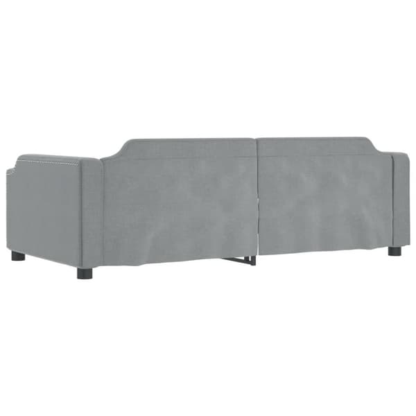 Dagbädd utdragbar med lådor ljusgrå 90x200 cm tyg
