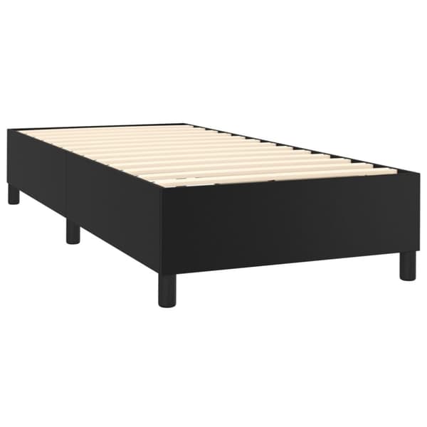 kontinentalseng med madras 90x200 cm kunstlæder sort