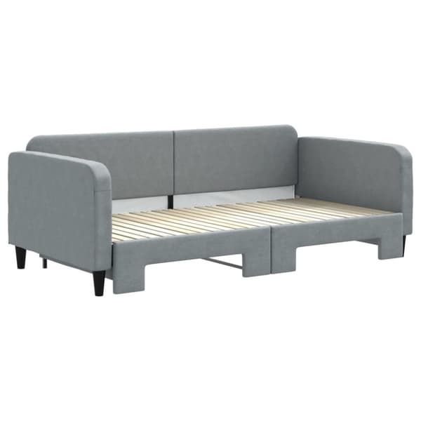 Dagbädd utdragbar ljusgrå 100x200 cm tyg